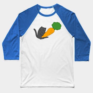 Cat with a Big Carrot Baseball T-Shirt